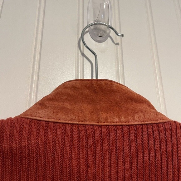 Vintage Chicos Burnt Orange Suede Ribbed Knit Vest Size Medium - Picture 5 of 6